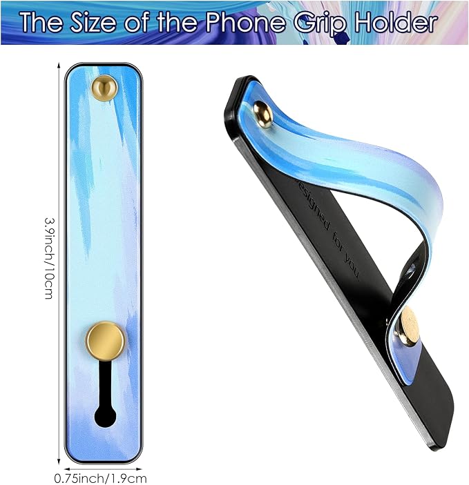 Weewooday 6 Pieces Phone Grip Holder Cell Phone Grip Strap Telescopic Finger Strap Stand Universal Finger Kickstand for Most Smartphones(Dreamy Colors)