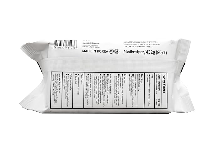 MEDIWIPER 80ct Alcohol-Free Hand Sanitizing Wipes Unscnted Wet Wipe, Hand Sanitizer (320 Wipes (80 * 4))
