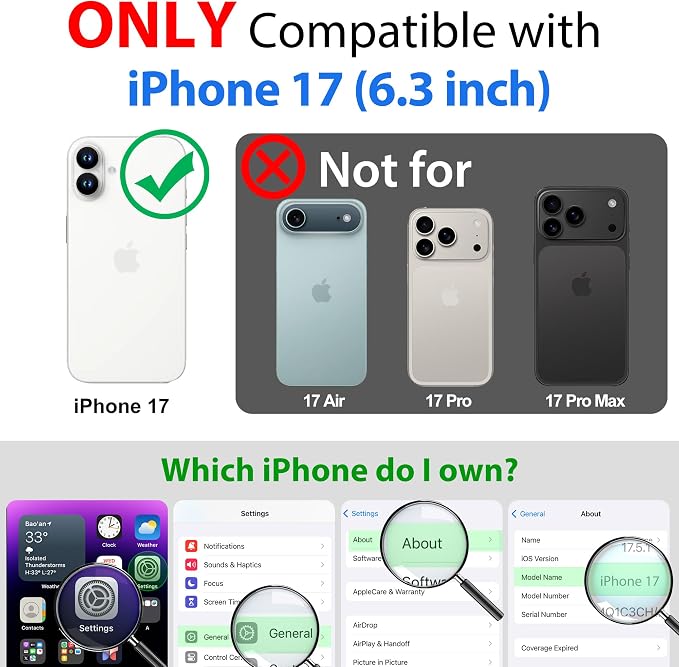SPORTLINK for iPhone 17 Case - IP68 Waterproof Military Protective Full Body Heavy Duty Shockproof 360 Sealed Dustproof with Camera Screen Protector Phone Cover for iPhone 17 6.3" M/Black