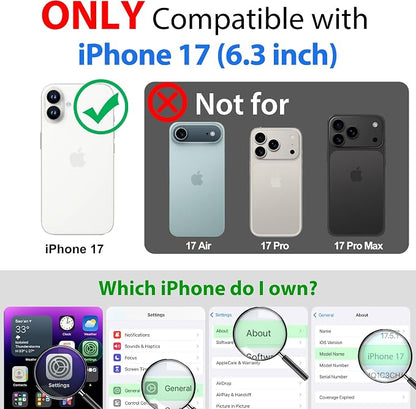 SPORTLINK for iPhone 17 Case - IP68 Waterproof Military Protective Full Body Heavy Duty Shockproof 360 Sealed Dustproof with Camera Screen Protector Phone Cover for iPhone 17 6.3" M/Black
