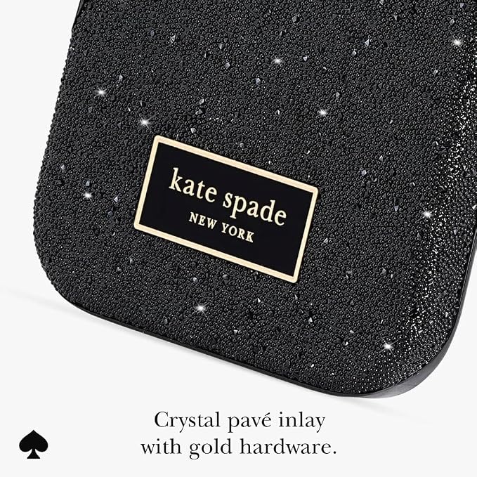 kate spade new york iPhone 17 Pro Case - Compatible with MagSafe - Designer Phone Case - Crystal Pave Nightfall