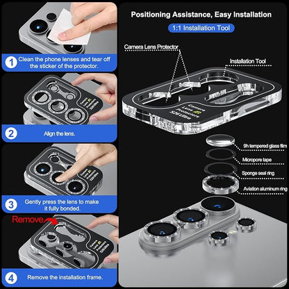 WSKEN for Samsung Galaxy S26 Ultra Camera Lens Protector - Ultra Thin Case Friendly, 9H Shatterproof Tempered Glass with Anti Scratch Metal Circle Camera Screen Protector Cover Accessories, Glitter