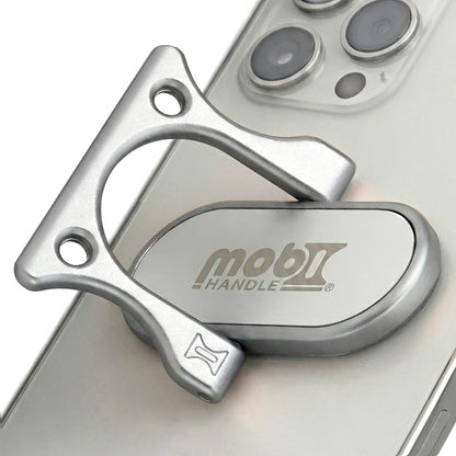 Patented 3-Finger Phone Grip & Stand - Comfortable & Secure Loop Holder for iPhone & Android - Ultra-Slim Zinc Alloy - Magnetic Mount Ready - Cell Phone Ring Alternative [Silver Matte]