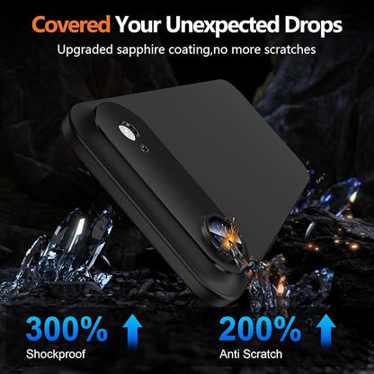 for iPhone 17 Air Camera Lens Protector, [Military Grade Shatterproof] [Strong Adsorption] [Case Friendly] Full Coverage Metal Aluminum Alloy 9H Tempered Glass Camera Screen Cover, Black