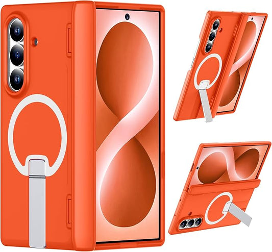 For Samsung Galaxy Z Fold 8 Ultra Case with Kickstand & Screen Protector | MagSafe-Compatible,Military Grade Drop Tested Non-Slip Slim Shockproof Case for Samsung Galaxy Z Fold 8 Ultra-Orange