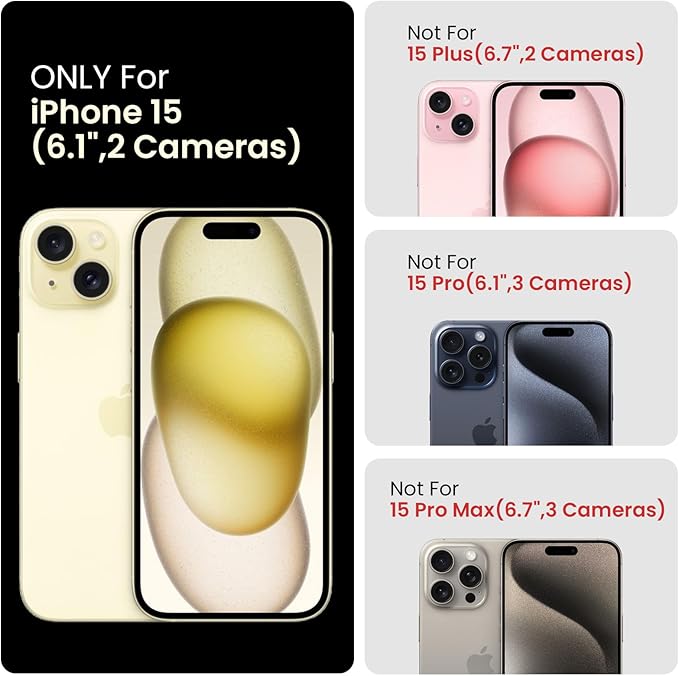 FireNova Designed for iPhone 15 Case, Silicone Upgraded [Camera Protection] Phone Case, Soft Anti-Scratch Microfiber Lining Inside, 6.1 inch, White