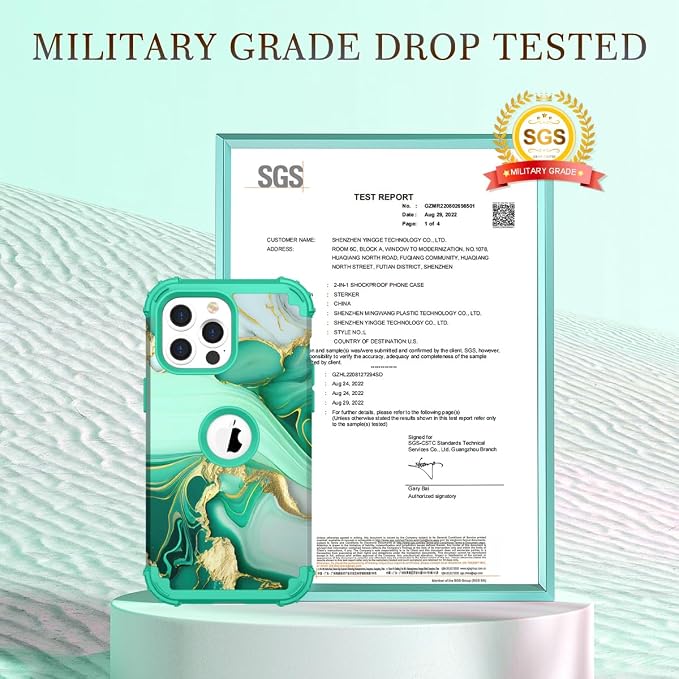Hocase for iPhone 14 Pro Max Case, Heavy Duty Shockproof Protection Soft Silicone Rubber+Hard Plastic Bumpers Hybrid Protective Case for iPhone 14 Pro Max 2022 - Mint Green