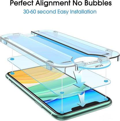 amFilm OneTouch Glass Screen Protector for iPhone 11, iPhone XR (6.1") with Easy Installation Kit, Tempered Glass, 2 Pack
