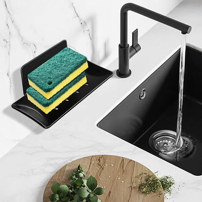 YUZP Soap Holder for Shower with Stainless Steel,Rustproof Soap Saver Sponge Holder for Bathroom,Tub,Kitchen Sink (2PCS Black)