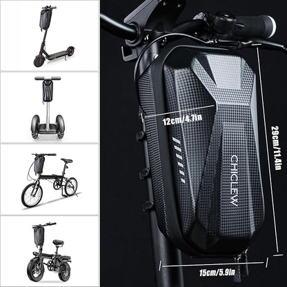 CHICLEW Portable Electric Scooter Bag, Quick Release Scooter Storage Bag with 2L/3L Large Capacity, Waterproof Front Handlebar Bag for Carrying Phone, Wallet, Tools
