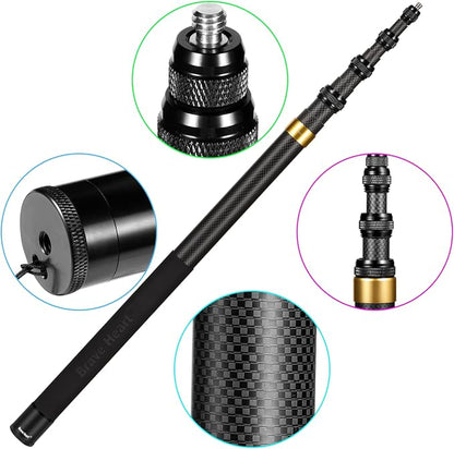 17-118"/3.0m Carbon Fiber Invisible Selfie Stick 9.8ft Extended Super Long Pole for Insta360 X5/X4 Insta 360 X3 ONE X2, ONE R, ONE X, ONE GO 3S 3 2 Gopro Max Action Camera Accessories
