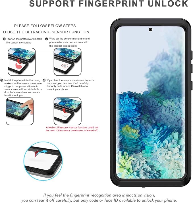 Lanhiem for Samsung Galaxy S20 Case (Not for Plus or Ultra), IP68 Waterproof Dustproof Case with Built-in Screen Protector, Heavy Duty Full Body Protective Cover for Galaxy S20 5G, Black/Clear
