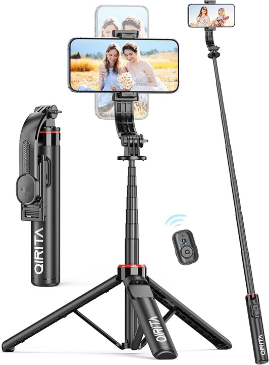 Selfie Stick Phone Tripod with Remote, 51" Aluminum Phone Stand for Cell Phone, 360° Rotation Portable Selfie Stick Tripod for iPhone 15/14 Pro Max/14 Pro/14/13 Pro, Android