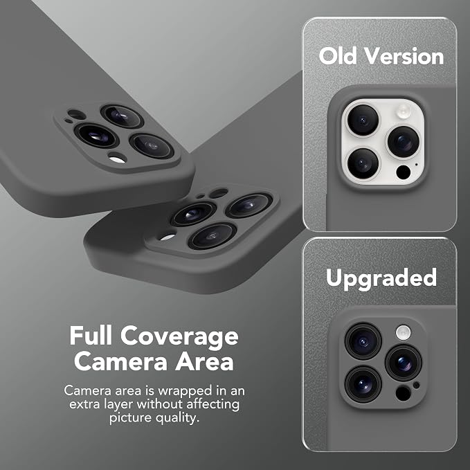 Magnetic for iPhone 14 Pro Case, Compatible with MagSafe, [Full Camera Protection][Screen Protector] Silicone Shockproof Protective Phone Case for iPhone 14 Pro 6.1", Dark Gray