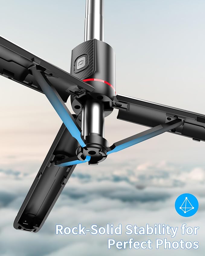 40" Selfie Stick with Light & Wireless Remote, Portable Phone Tripod Stand for iPhone & Android, Lightweight Foldable Selfie Stick for Travel, Vlogging, and Live Streaming