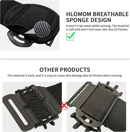 Wristband Phone Holder for Running,Forearm Armbands 360° Rotatable & Detachable Compatible with All 4.5-7 inch Cellphone for iPhone 16/15/14/Pro/ProMax/13/12/11/mini/XS/XR,for Workout Jogging