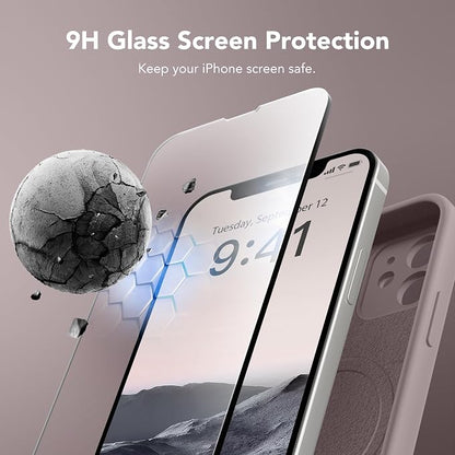 Magnetic for iPhone 12 Case, Compatible with MagSafe, [Full Camera Protection][Screen Protector] Silicone Shockproof Protective Phone Case for iPhone 12 6.1", Hazel