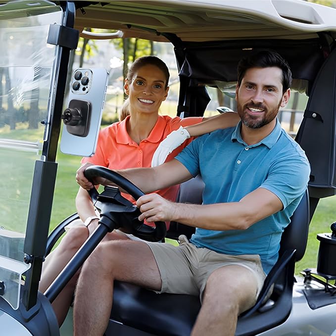 EagleFlight Magnetic Golf Cart Phone Holder - 360° Rotation Mount for iPhone 16/15/14/13/12, Fits Yamaha/Club Car/EZGO, Powerful Magnet Golf Cart Cell Phone Mount, Ideal Golf Gifts for Men