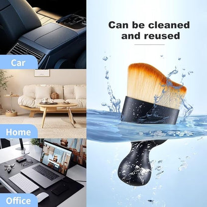 Car Interior and Exterior Soft bristles Detail dust Brush Interior dusting Brush Dashboard Cleaning Brush Home Office Computer Keyboard dusting Tools+ Double-Sided Suede Cleaning Towel