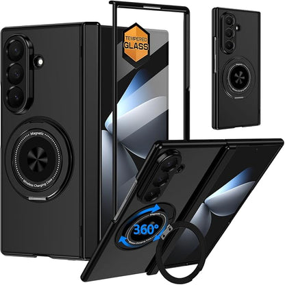 Hekodonk for Galaxy Z Fold 8 Ultra Case with 360 Rotatable Stand,[Compatible with MagSafe][Front Screen Protector],Magnetic Ring Holder with Hinge Protective Case for Samsung Z Fold 8 Ultra,All Black