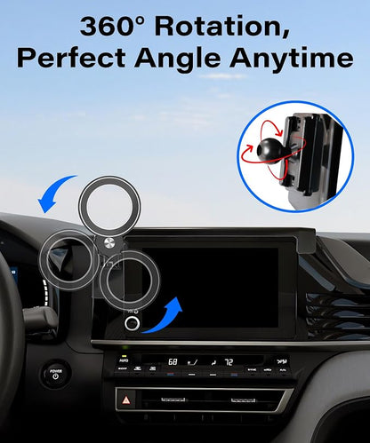 Car Phone Holder for Toyota Camry LE/SE 2025 2026 Accessories Apply to 8 Inch Touch Screen Fixed Clip MagSafe Cell Phone Mount Hands-Free 360° Rotation