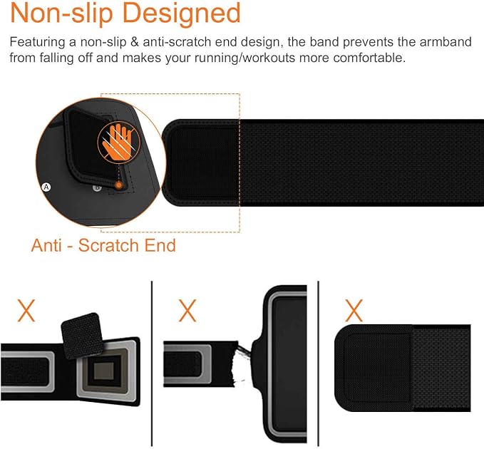 Galaxy S25 S24 Ultra Armband, JEMACHE Gym Workouts Running Phone Arm Band for Samsung Galaxy S22/S23/S24/S25 Ultra Fits Otterbox Defender Case