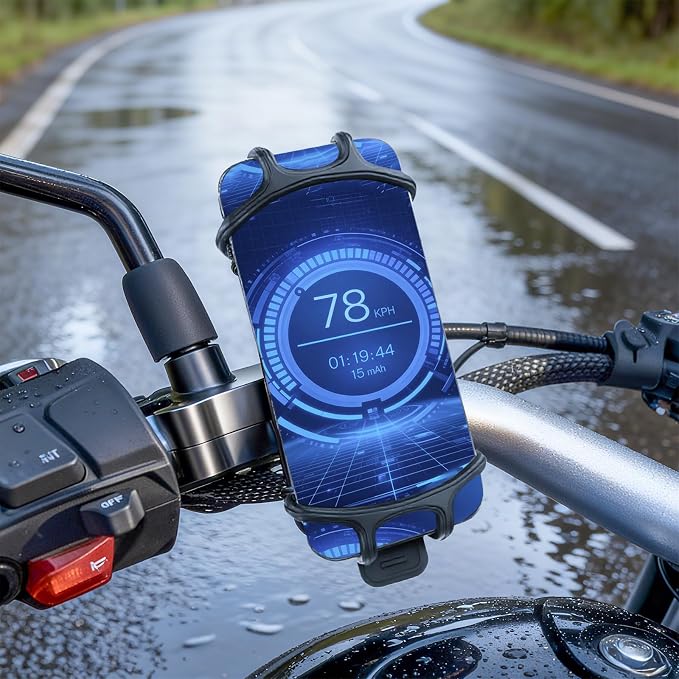 Bike Phone Holder & Motorcycle Phone Mount - Adjustable Handlebar Cell Phone Clasm for Bicycle, Scooter, E-Bike, Universal 4.7"-6.8" Smartphones for iPhone 17/16/15 Pro Max, Galaxy S24, Shockproof