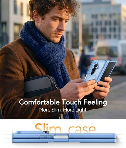 FNTCASE for Samsung Galaxy Z Fold 8 Ultra / Z Fold 7 Case, Fit for Magsafe | Hinge Protection, Screen Protector, Translucent Matte, 14FT Military Grade Drop Proof, Protective Phone Cover, Light Blue