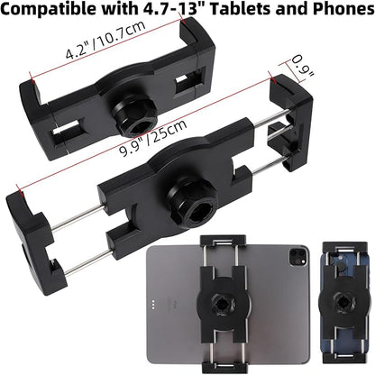 Dashboard Mount Tablet Holder for Truck, Heavy Duty Drill Base with Aluminum Arm Tablet Mount for Car, Wall, Boat, Desk, Compatible with iPad Pro Air Mini, 4.7-12.9″ Tablets and Phones (PTM-27)