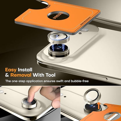 Camera Lens Protector for iPhone Air, Sapphire Glass Metal Individual Camera Cover Screen, Anti-drop, Case Friendly- Light Gold