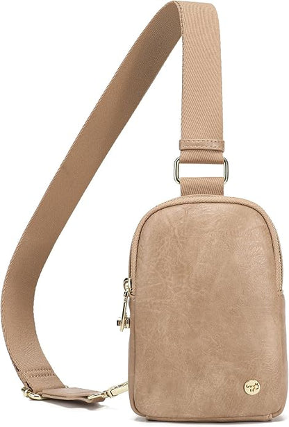 INICAT Anti Theft Crossbody Bag for Women, Small RFID Blocking Sling Purse with Zipper Lock for Travel, Vegan Leather