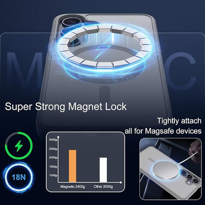 For Samsung Galaxy S24 Plus Case & S25 Plus Case [Compatible with Magsafe] Translucent Matte Magnetic,Slim Thin Duty Shockproof with 2pc Screen Protector Protection Case for S24 Plus/S25 Plus-Gray