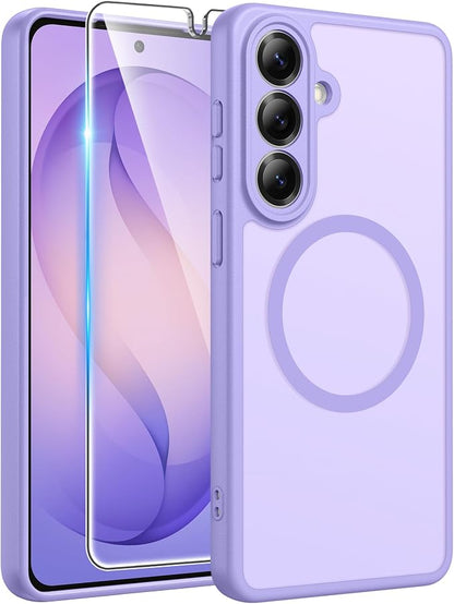 FNTCASE for Samsung Galaxy S26+ Plus Case: [Fit for Magsafe] [Full Camera Protection + Screen Protector] Translucent Matte Military Grade - Shockproof Protective Phone Cover for S26 Plus - Purple