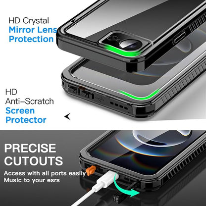 AICase for iPhone 16e Case/iPhone 17e Case Waterproof, Clear Water Proof Shockproof Dustproof Snowproof Full Body Rugged Transparent Underwater Phone Case for iPhone 16e/17e Built-in Screen Protector