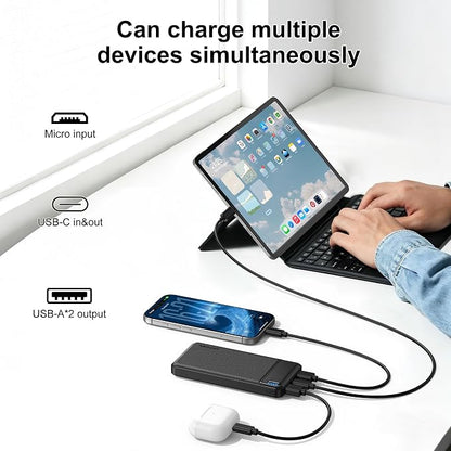 AsperX 10000mAh USB C Output Portable Charger | Power Bank Fast Charging, Portable Battery Bank External Battery Pack for iPhone, Samsung, Google LG and Heated Vest