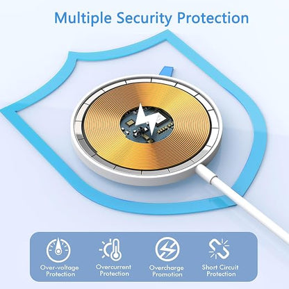 10FT Magnetic Wireless Charger, 2Pack 15W Fast Apple Mag-safe Charger Wireless iPhone Charging Pad with Charging Plug for iPhone 16 Pro Max/16 Pro/16 Plus/16/iPhone 15 Pro Max/14/13/12,AirPods 3/2/Pro