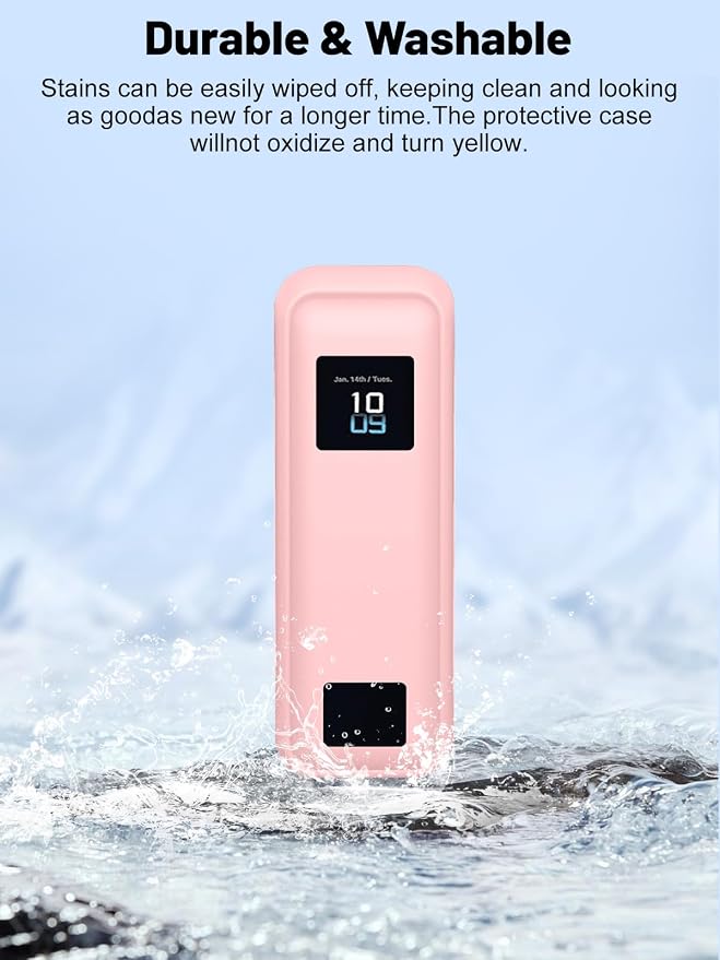 Silicone Protective Case Compatible with Anker Prime Power Bank 20,100mAh 3-Port Portable Charger, Full-Body Protective Cover with Precise Cutouts, Shockproof & Scratch-Resistant Sleeve (Pink)