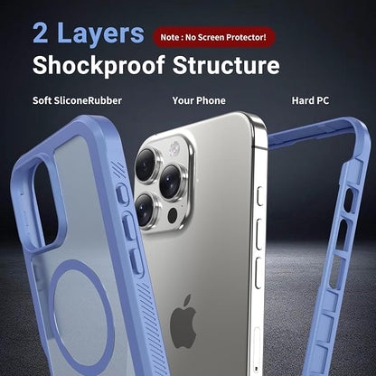 jaroco Magnetic for iPhone 16 Pro Max Case, [Compatible with MagSafe][Military Grade Drop Protection][Heavy Duty Protection][Non-Slip][Shockproof] 2-Layer Durable Bumper Phone Case 6.9''-Blue Purple