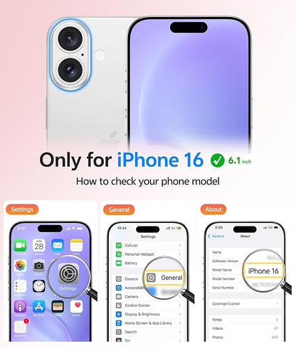 FNTCASE for iPhone 16 Case: [Compatible with Magsafe] Translucent Matte Cases with [Full Camera Protection] [Screen Protector] Military Grade Shockproof Protective Phone Cover - Light Purple