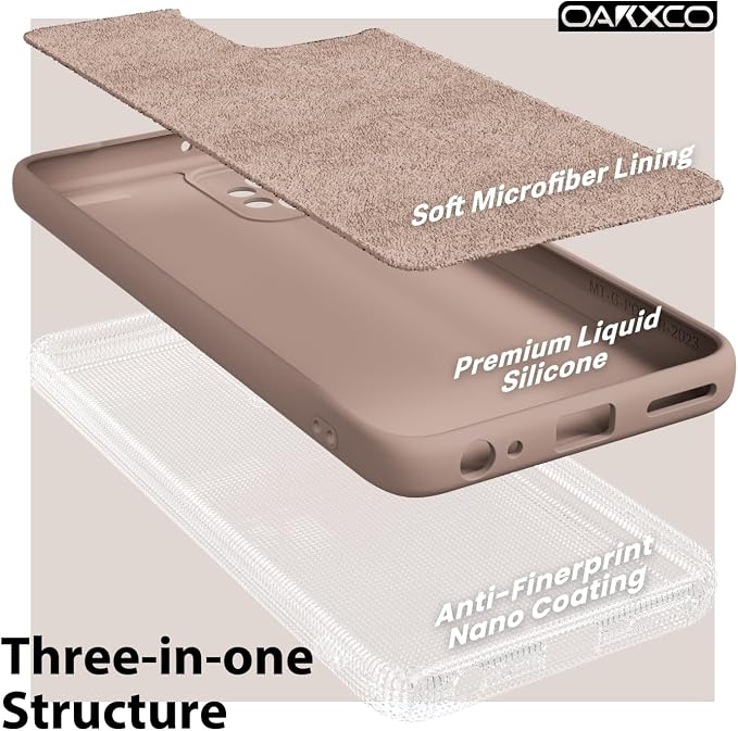 oakxco for Motorola Moto G Power 5G 2023 Phone Case Liquid Silicone, Thin Slim Soft Rubber Gel TPU Plain Simple Cover for Women Girl Cute, Matte Solid Color, Brown