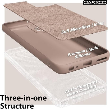 oakxco for Motorola Moto G Power 5G 2023 Phone Case Liquid Silicone, Thin Slim Soft Rubber Gel TPU Plain Simple Cover for Women Girl Cute, Matte Solid Color, Brown