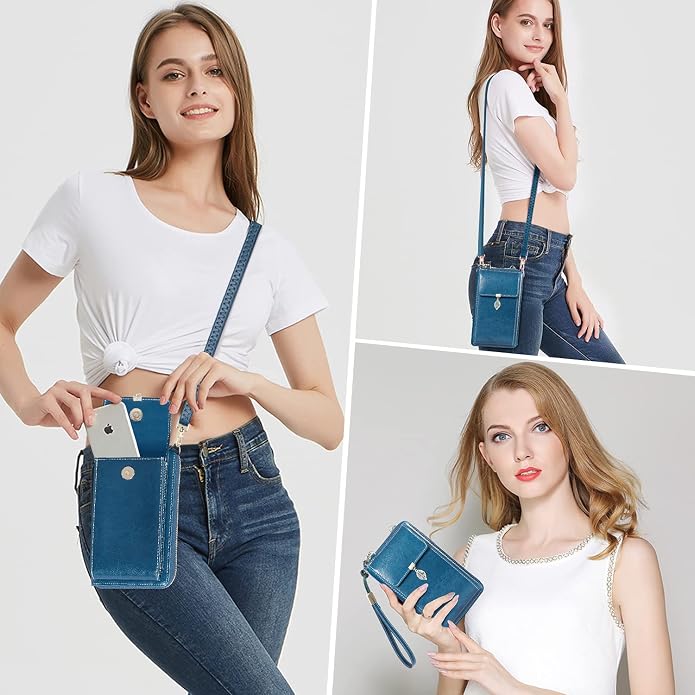 HUANLANG Small Crossbody Phone Bags for Women Leather Cell Phone Purse Wallet | Small, Cell Phone