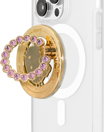 Sonix x Sanrio Magnetic Phone Grip and Phone Ring Holder - Compatible with MagSafe - Rotatable Kickstand and Phone Holder for iPhone 16, 15, 14, 13, 12 Series - Hello Kitty | Pink Rhinestone