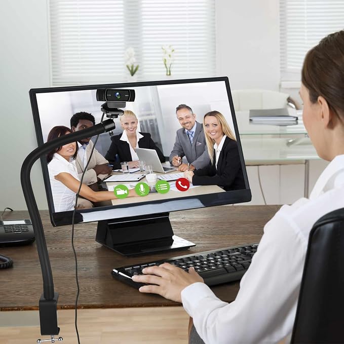 Webcam Stand for Desk,Camera Stand Desk Webcam Mount Clamp Clip,50cm Gooseneck Arm for Logitech Webcam C920/C920S/C920x/C922/C922x/C925e/C930/C930e/C615/C960/BRIO 4K/NexiGo N60/iPhone/Ring Light