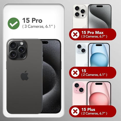 GONEZ Magnetic for iPhone 15 Pro Case, Compatible with MagSafe, [Screen Protector + Camera Lens Protector], Silicone Shockproof Anti-Scratch Protective Phone Case 6.1 inch, Chalk Pink