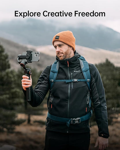 Hohem iSteady M6 Smartphone Gimbal Stabilizer, 3-Axis Phone Gimbal for iPhone & Android, 360°Infinite Rotation, 0.91″ OLED Display, Phone Stabilizer for Video Recording, YouTube TikTok