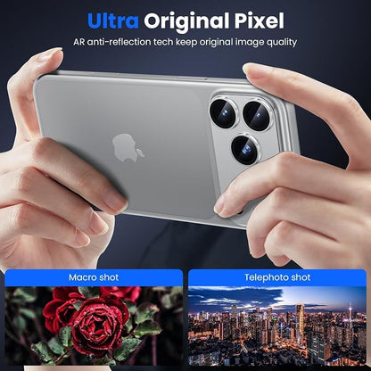 SAHARA - Ultra-Strong Camera Lens Protector for iPhone 17 Pro Max (2-Pack), Strong Titanium, HD Clear, Anti-Fingerprint, Easy Install, Silver, (ZD00191)