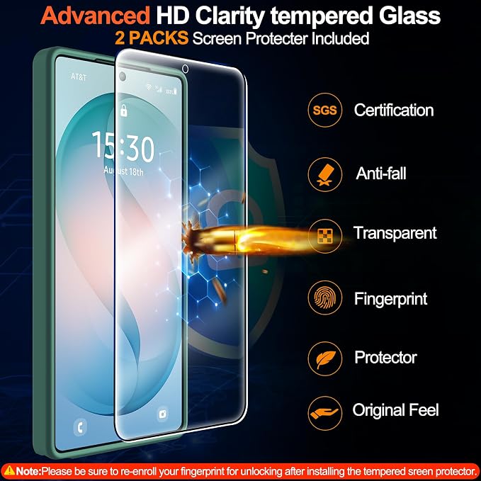 MOZOTER for Samsung Galaxy S26 Ultra Case with Magnetic,[Compatible with MagSafe][12Ft Military Dropproof][2*Screen Protector] Translucent Anti-Slip Back Slim Shockproof Case for S26 Ultra-Green | [12Ft Military Dropproof][2*Screen Protector]Translucen...