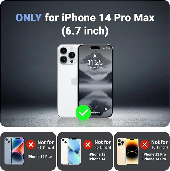 jaroco Magnetic for iPhone 14 Pro Max Case, [Compatible with MagSafe][Military Grade Drop Protection][Heavy Duty Protection][Non-Slip][Shockproof] 2-Layer Durable Bumper Phone Case 6.7''-Gray