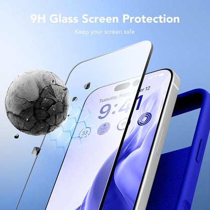 GONEZ Magnetic for iPhone 17 Pro Max Case, Compatible with MagSafe, [Screen Protector + Camera Lens Protector], Liquid Silicone Anti-Scratch Shockproof Protective Phone Case 6.9 inch, Cobalt Blue
